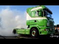 loud scania r500 v8 insane burnout u0026 drag kacsa ytka