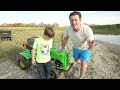 using kids tractors to dig dirt and play on the farm compilation tractors for kids