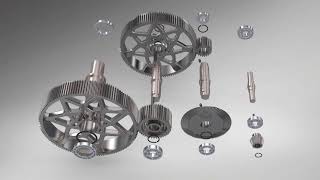 Gearbox Exploded View Render - Solidworks Visualize