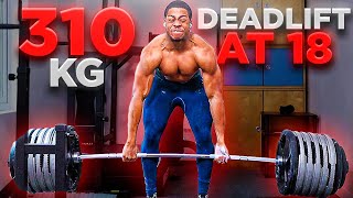 310KG (682LBS) DEADLIFT AT 18 YEARS OLD IN MY HOME GYM | TEEN POWERLIFTING MOTIVATION