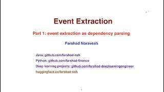 Part 1: event extraction as dependency parsing