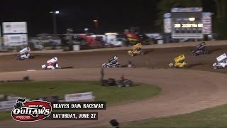 Highlights: World of Outlaws Sprint Cars Beaver Dam Raceway June 27th, 2015