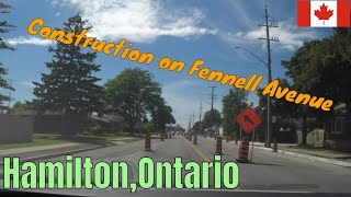 Construction on Fennell Avenue (at Upper Gave Avenue) in Hamilton, Ontario