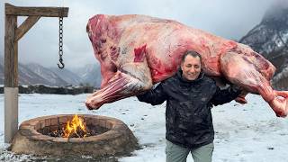 Cooking A GIANT BULL For A Grand Village Feast!