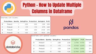 Python - How to Update Multiple Columns in Dataframe