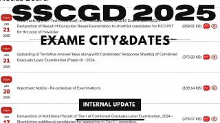 SSCGD 2025! Exame City\u0026Dates Update! Admit Cards Details. .