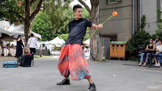 台灣街頭藝人楊元慶，溜溜球、手繞鈴表演Street Artistes, Yo Yo show, Diabolo Show - 金氏世界紀錄保持人