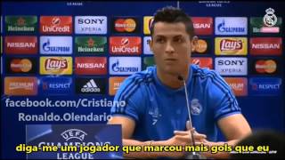 Cristiano Ronaldo desafia repórter a citar algum jogador que tenha mais gols que ele