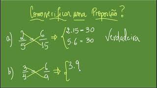 Como verificar se a proporção é verdadeira?