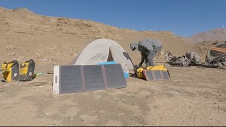 单车骑行中国1220天，春季骑行中国西藏就是风大，很幸运在无人区找到一排豪华废弃房，太幸运了