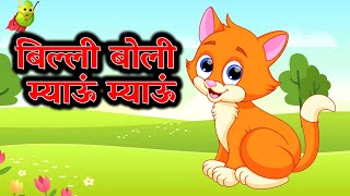बिल्ली बोली म्याऊं म्याऊं | Billi Boli Meow Meow Poems For Kids  | Hindi Nursery Rhymes | Balgeet