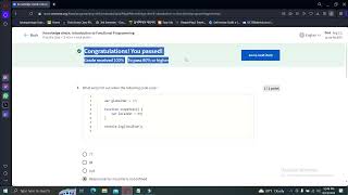 Knowledge check: Introduction to Functional Programming Coursera | Programming with JavaScript Meta