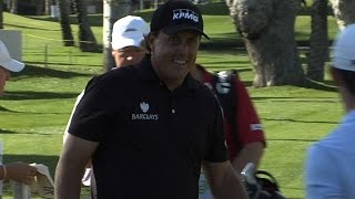 Phil Mickelson holes bunker shot at Humana Challenge