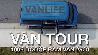 STUDIO APT ON WHEELS - VAN TOUR - 1996 DODGE RAM VAN 2500 - DIY PVC SHELF - #vanlife #vantour