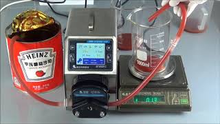 CR peristaltic pump BT600FC filling tomato sauce