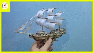 How to make a boat with cardboard #2 | Mini Sailboat | Do It Yourself