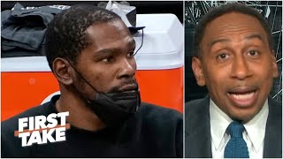 Stephen A. reacts to Kevin Durant's private messages shared by Michael Rapaport | First Take