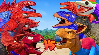 ALL SPIDER-MAN TEAM vs. ALL DC DINO PRO SUPERHERO TEAM in Dinosaurs Battle |SUPE