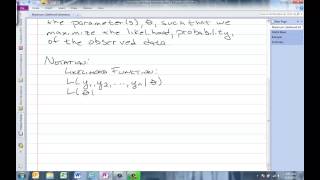 Maximum Likelihood Estimators Part 1