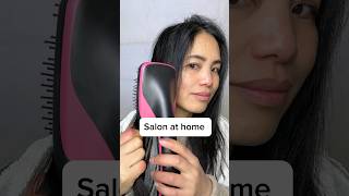 Using Revlon One Step Paddle Blow Dryer Brush on Damp Straight Hair