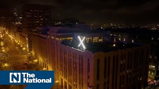 Flashing sign removed from HQ of X, formerly Twitter