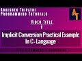 Implicit Type Conversion In C Part- 38  #  Type Casting in C # Implicit Type Cast In C #