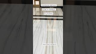 Makrana Brown Albeta marble flooring. Brown Albeta marble flooring. White marble flooring.flooring