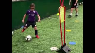 Did someone say top bins?? 8yr old Theo brilliantly nails skills and shooting drill @ DSC Academy