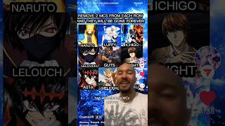 Remove 2 #anime/#manga MCs per row?! #naruto #bleach #dragonball #onepiece #blackclover #shorts