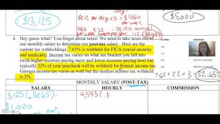 Comparing Salary, Hourly, and Commission Jobs Part 1 Monthly paychecks and finding post tax income