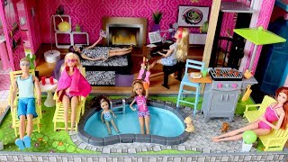 Barbie Musician Doll and BBQ -Set Up Barbie Dreamhouse Summer Pool Party