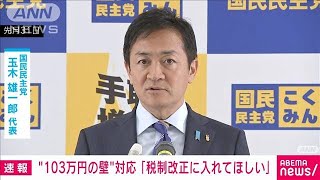 “103万円の壁”対応「税制改正に入れて欲しい」国民民主・玉木代表(2024年11月3日)