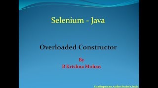 selenium-java-constructor overloading