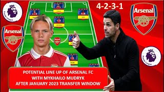 Arsenal Potential starting lineup with Mykhailo Mudryk after january 2023 transfer window