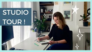 STUDIO TOUR : Mon nouvel espace de dessin / peinture !