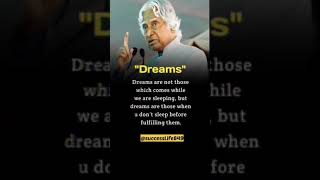 Motivational thoughts "Dreams" APJ Abdul Kalam || #shorts #ytshorts #youtubeshorts #viral