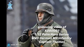 Unboxing video of XD80007 1/12 Palm Hero Series WWII German WH Infantry Captain Thomas