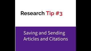 Research Tip #3: Emailing articles and sending citations from Ebsco