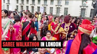 Women In Sarees Celebrate India's Handloom Industry In London