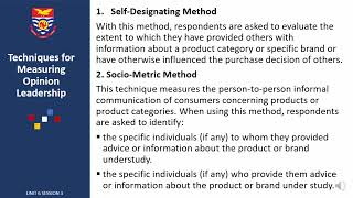Consumer Behaviour Unit 6 Session 3