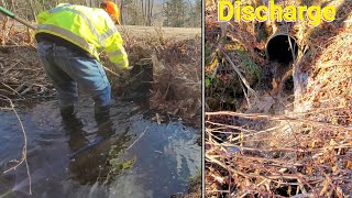 Opening Up Culvert Pipe. Watching It Flow