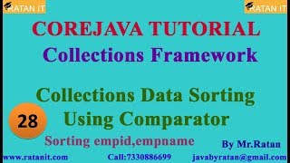 Core java || Collections Framework || video-28 || Emp Data Sorting : Comparator || By Ratan sir