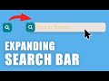 Expanding search bar using HTML and CSS Tutorial