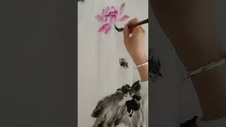 愿日子像荷花品质一样的清透，抬头碰见的都是温柔。 #art #chineseart #paintingtutorial #tutorial