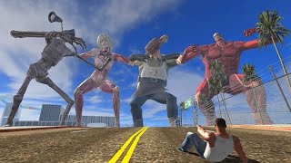 Franklin vs Mr meat vs Titan vs Siren Head In Indian Bike Driving 3d