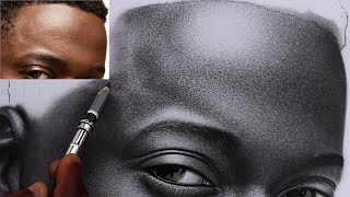 How to shade a portrait; pt.3 forehead & skin texture