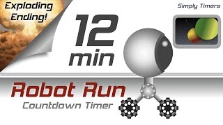 12 min racing robot countdown timer with exploding ending