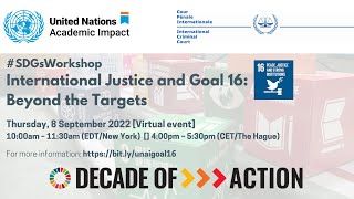 UNAI SDGs Workshop "International Justice and Goal 16: Beyond the Targets"