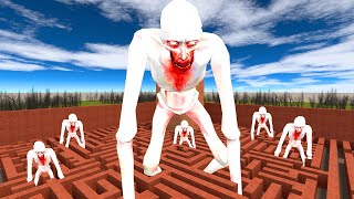 THEY'RE EVERYWHERE! GIANT bloodthirsty SCP-096 IN THE LABYRINTH in Garry's Mod!