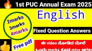 1st puc english Babar Ali important question answers for annual exam 2025